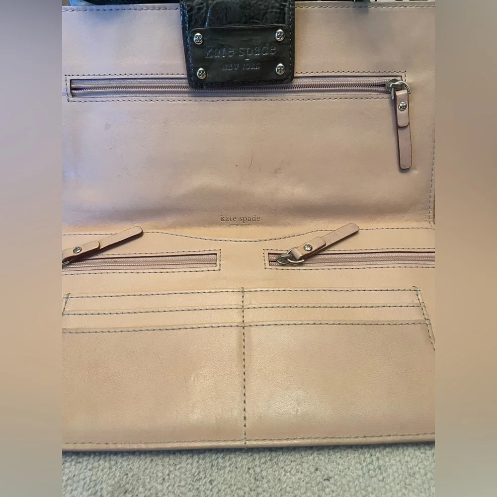 Kate Spade Rialto Place Neda Clutch / Olive Green Croc-Embossed / Vintage - Picture 4 of 11